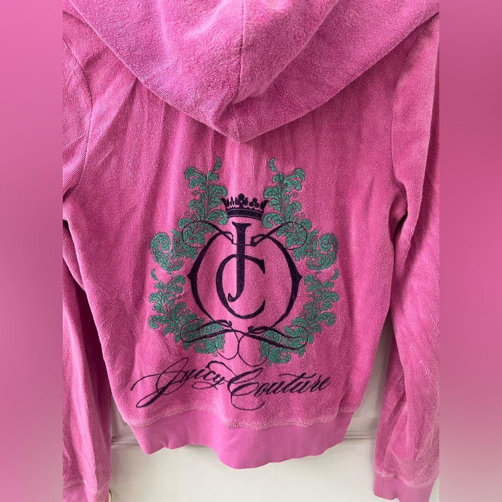 RARE Vintage Juicy Couture Terry Velour Zip-Up Hoodie - Pink